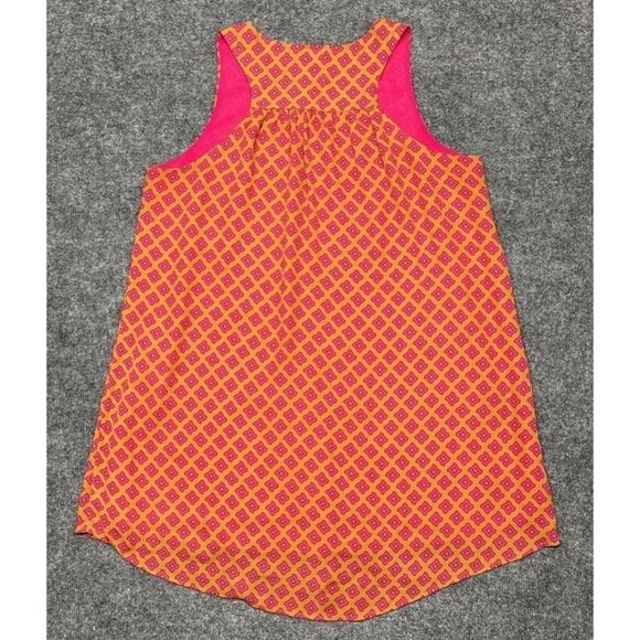 Azel Hazel Tunic Top Womens L Orange Pink Geometric Sleeveless V Neck Lined - Picture 6 of 11